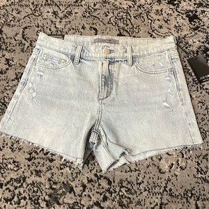 Joes midrise acid wash light blue cutoff short